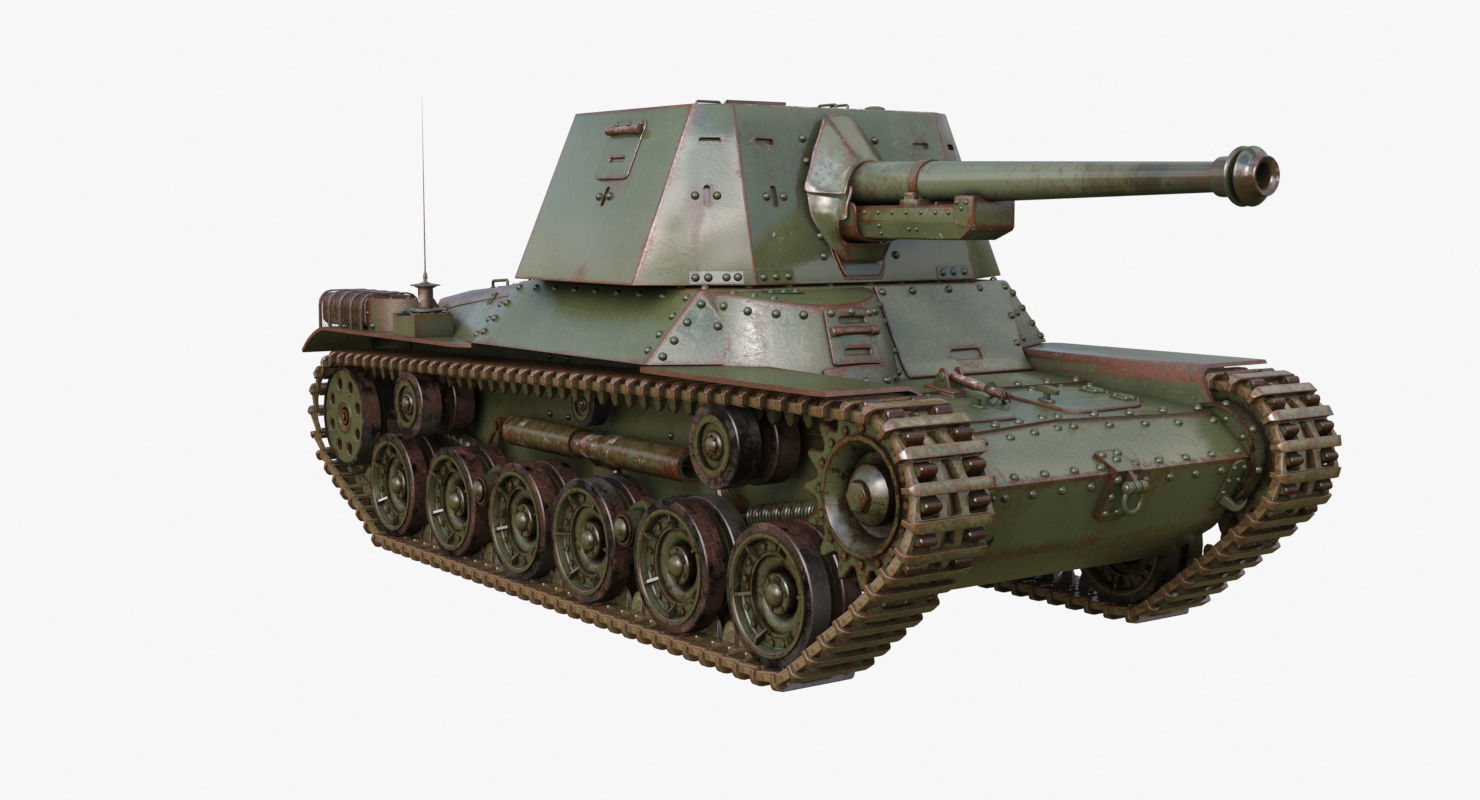 Tank Type 3 Ho Ni III Japan Mental Ray 3D model_38