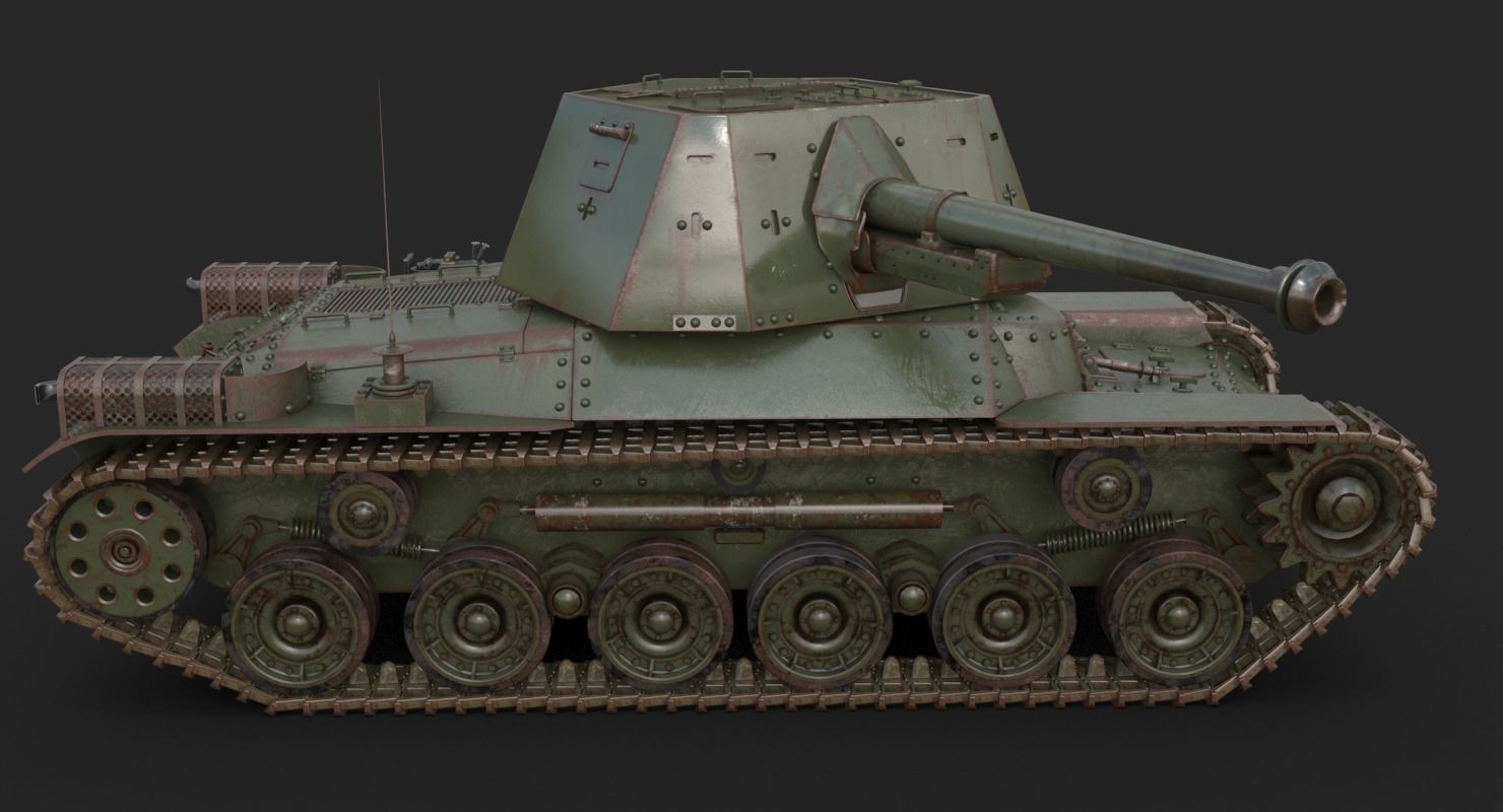 Tank Type 3 Ho Ni III Japan Mental Ray 3D model_16