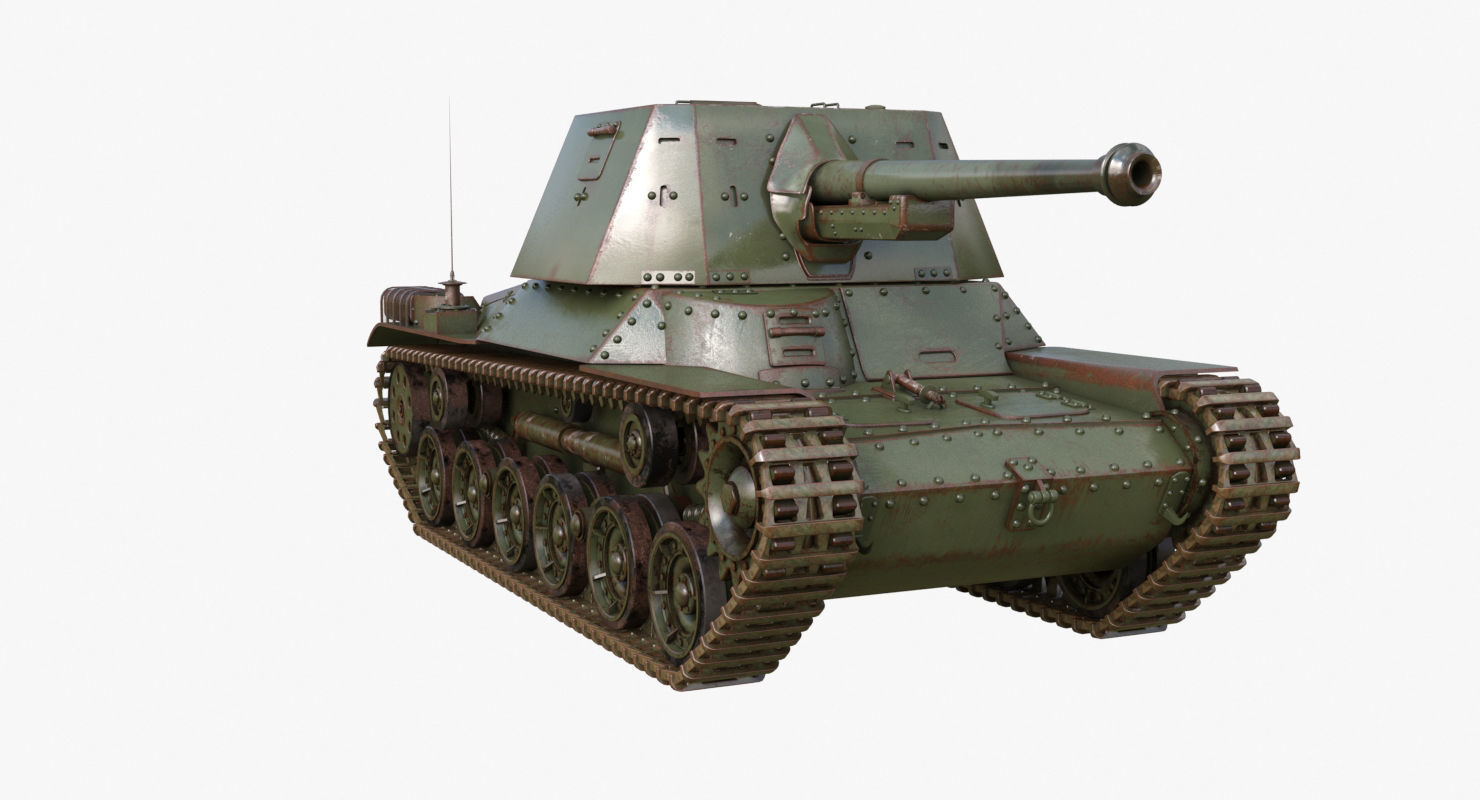 Tank Type 3 Ho Ni III Japan Mental Ray 3D model_37