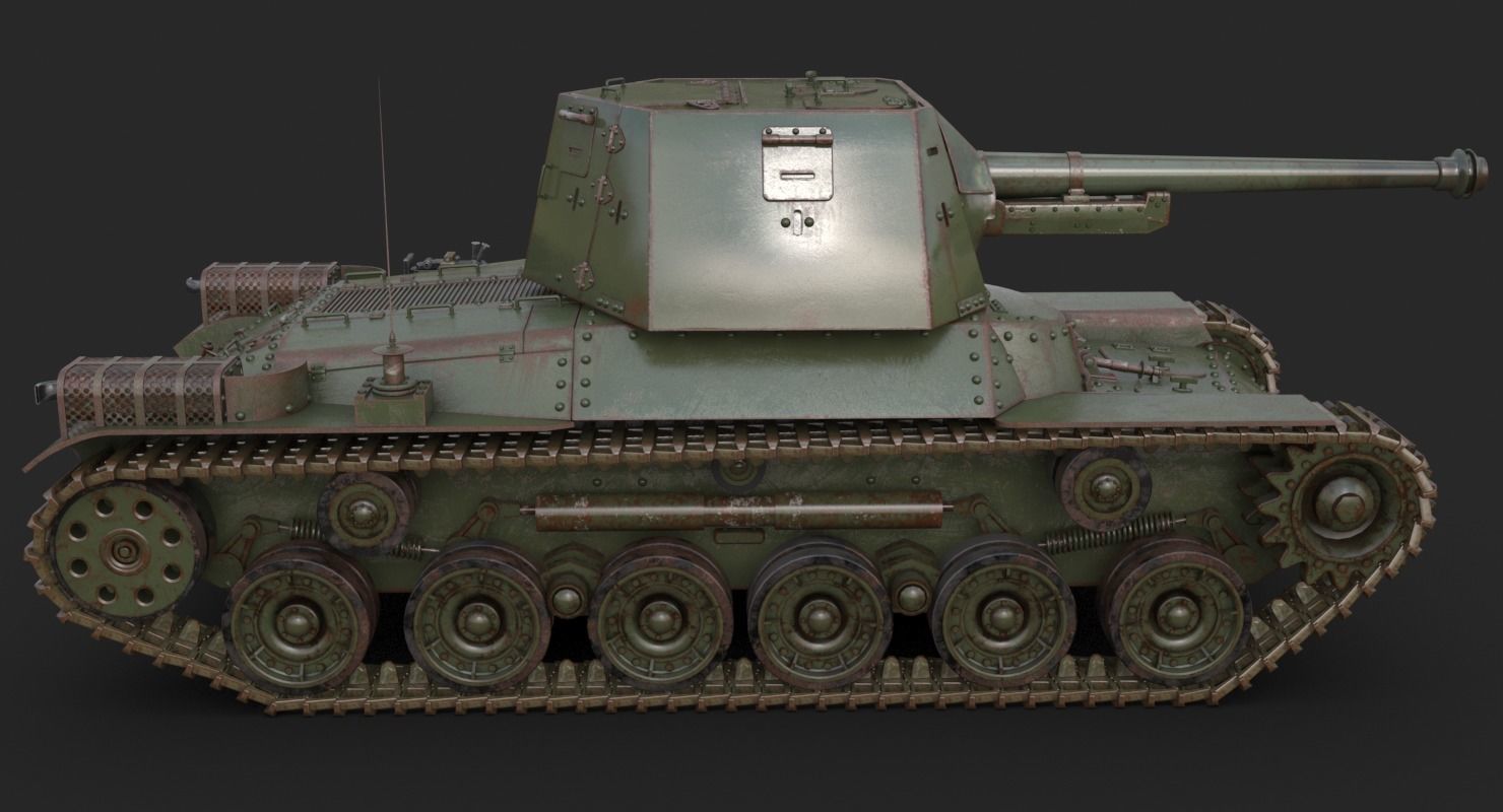 Tank Type 3 Ho Ni III Japan Mental Ray 3D model_15