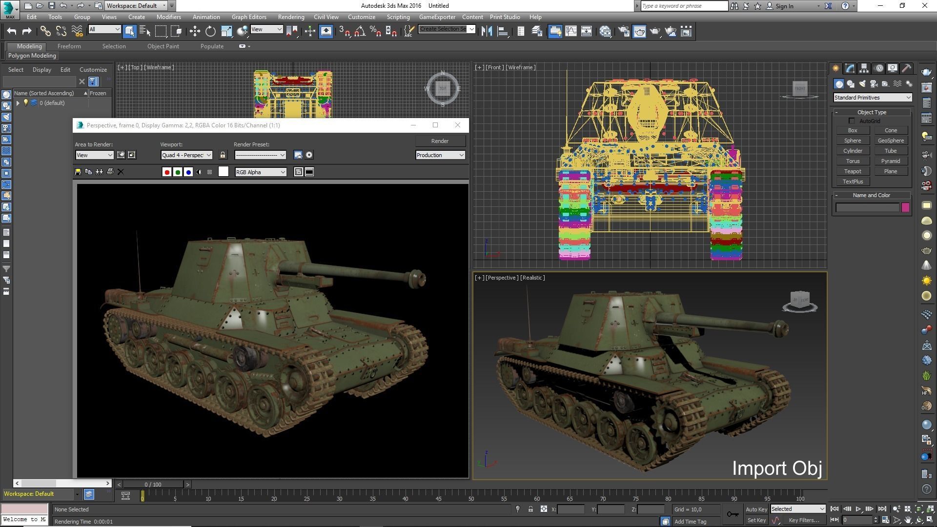 Tank Type 3 Ho Ni III Japan Mental Ray 3D model_29