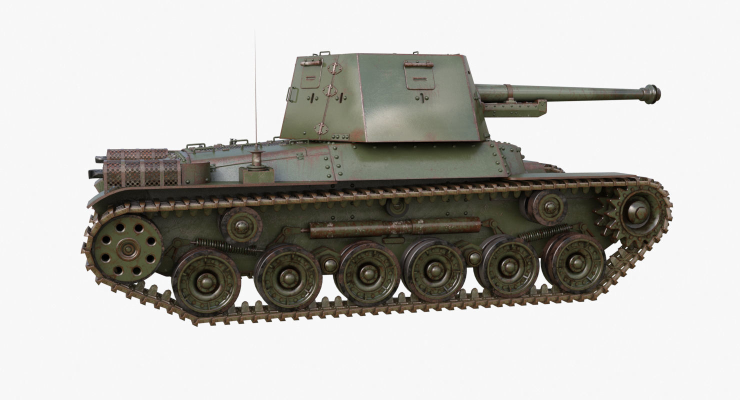 Tank Type 3 Ho Ni III Japan Mental Ray 3D model_45