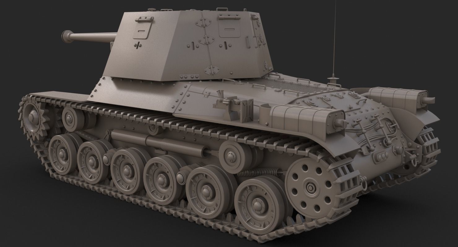 Tank Type 3 Ho Ni III Japan Mental Ray 3D model_20
