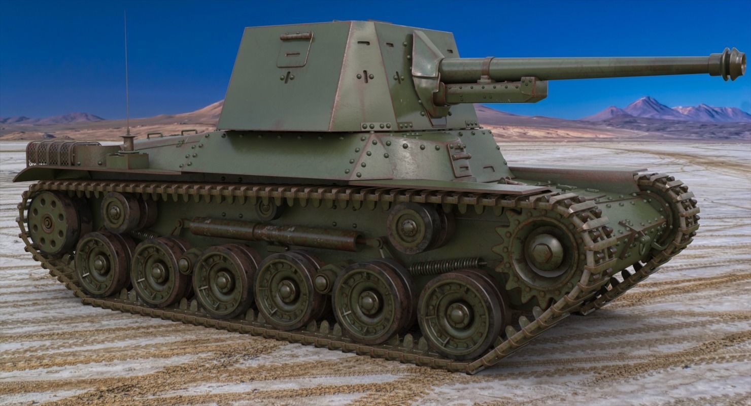 Tank Type 3 Ho Ni III Japan Mental Ray 3D model_2