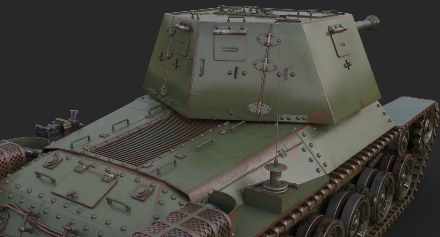 Tank Type 3 Ho Ni III Japan Mental Ray 3D model_13
