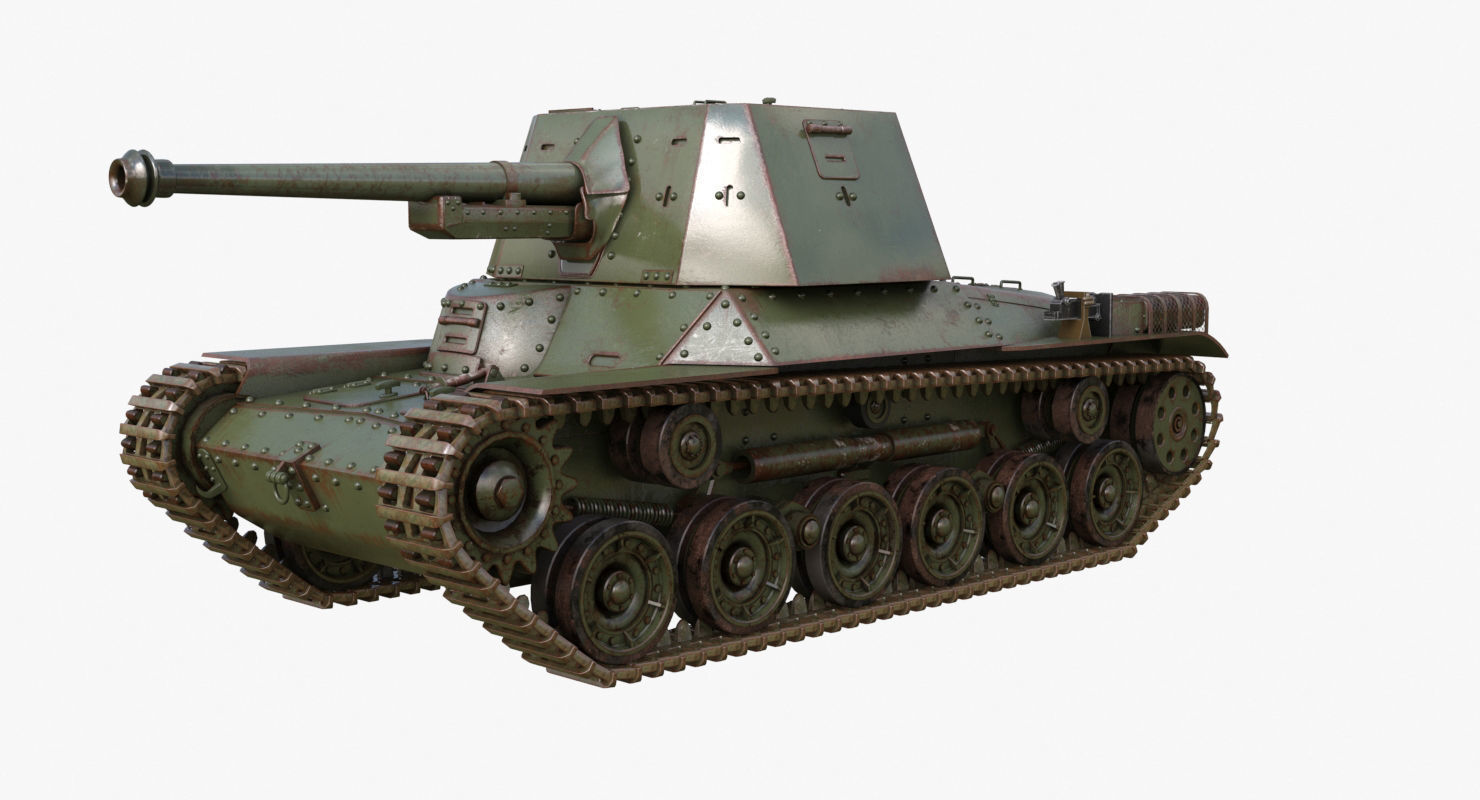 Tank Type 3 Ho Ni III Japan Mental Ray 3D model_30
