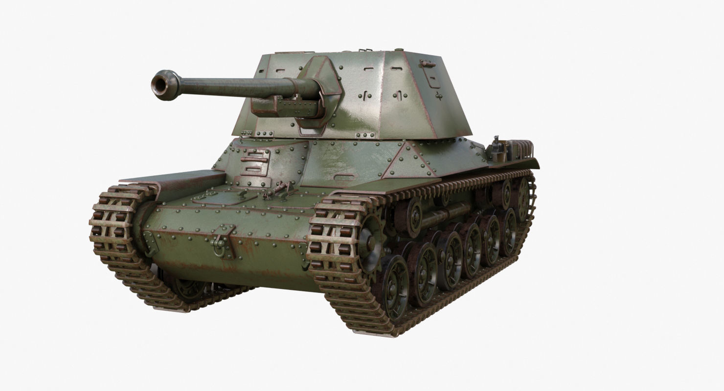Tank Type 3 Ho Ni III Japan Mental Ray 3D model_32