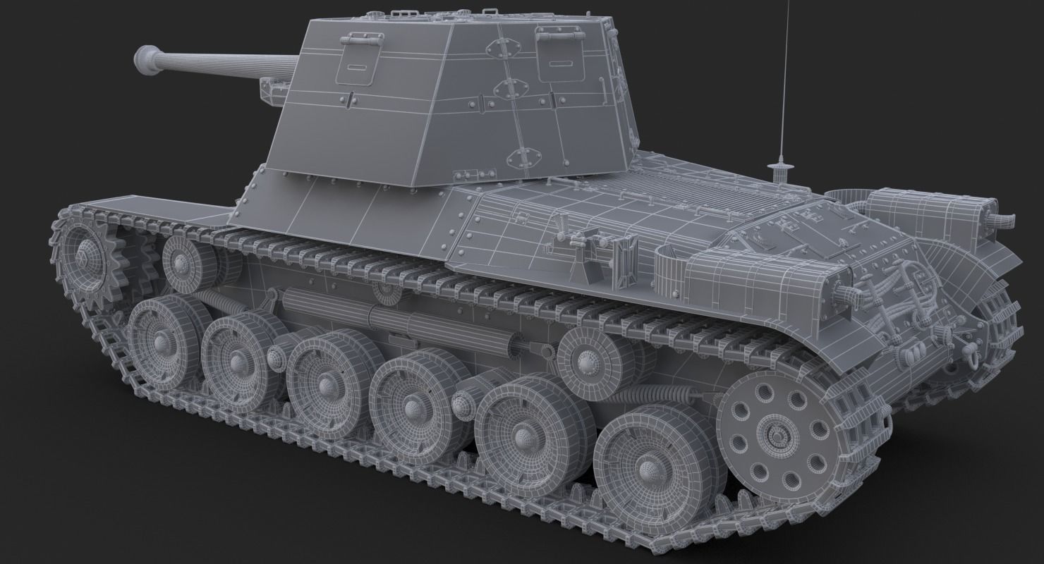 Tank Type 3 Ho Ni III Japan Mental Ray 3D model_26