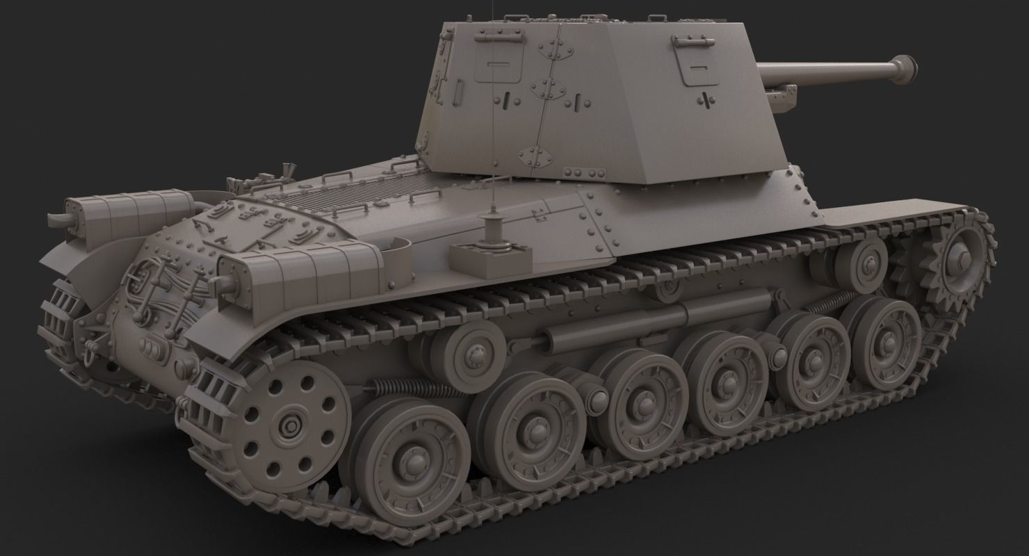 Tank Type 3 Ho Ni III Japan Mental Ray 3D model_19