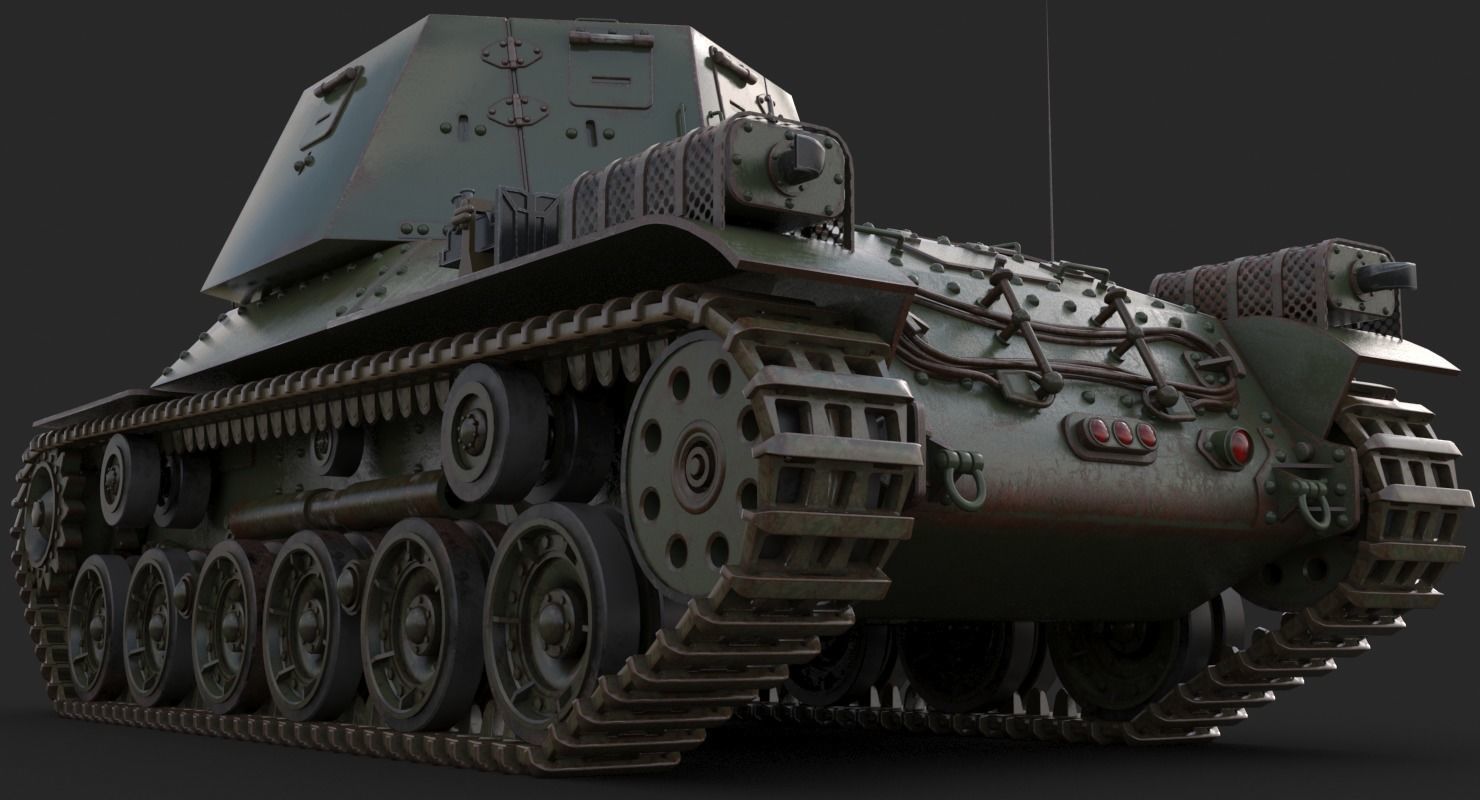 Tank Type 3 Ho Ni III Japan Mental Ray 3D model_8