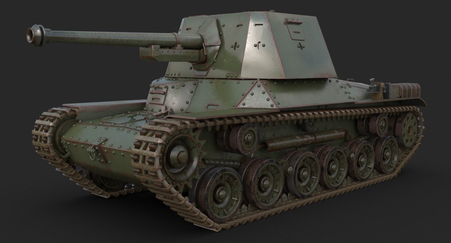 Tank Type 3 Ho Ni III Japan Mental Ray 3D model_4