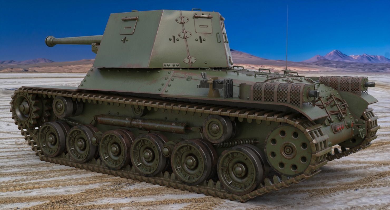 Tank Type 3 Ho Ni III Japan Mental Ray 3D model_3