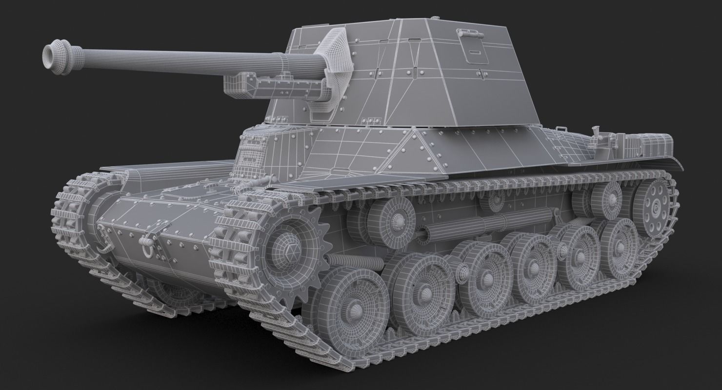 Tank Type 3 Ho Ni III Japan Mental Ray 3D model_23