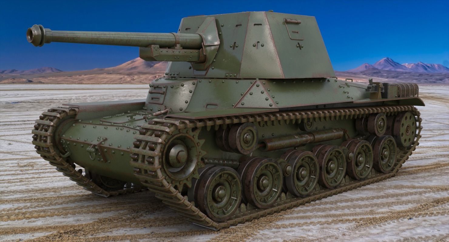 Tank Type 3 Ho Ni III Japan Mental Ray 3D model_1