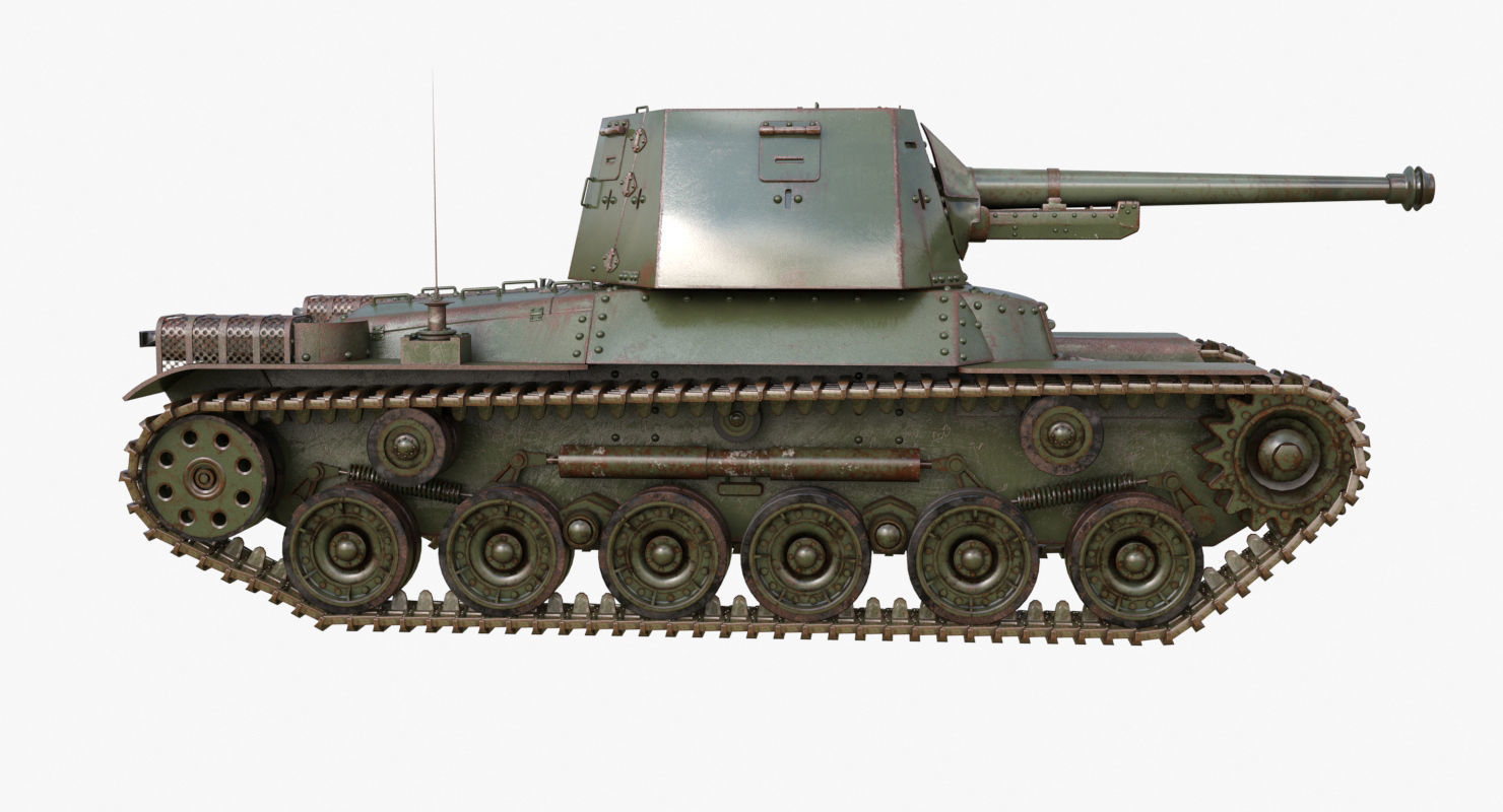 Tank Type 3 Ho Ni III Japan Mental Ray 3D model_43
