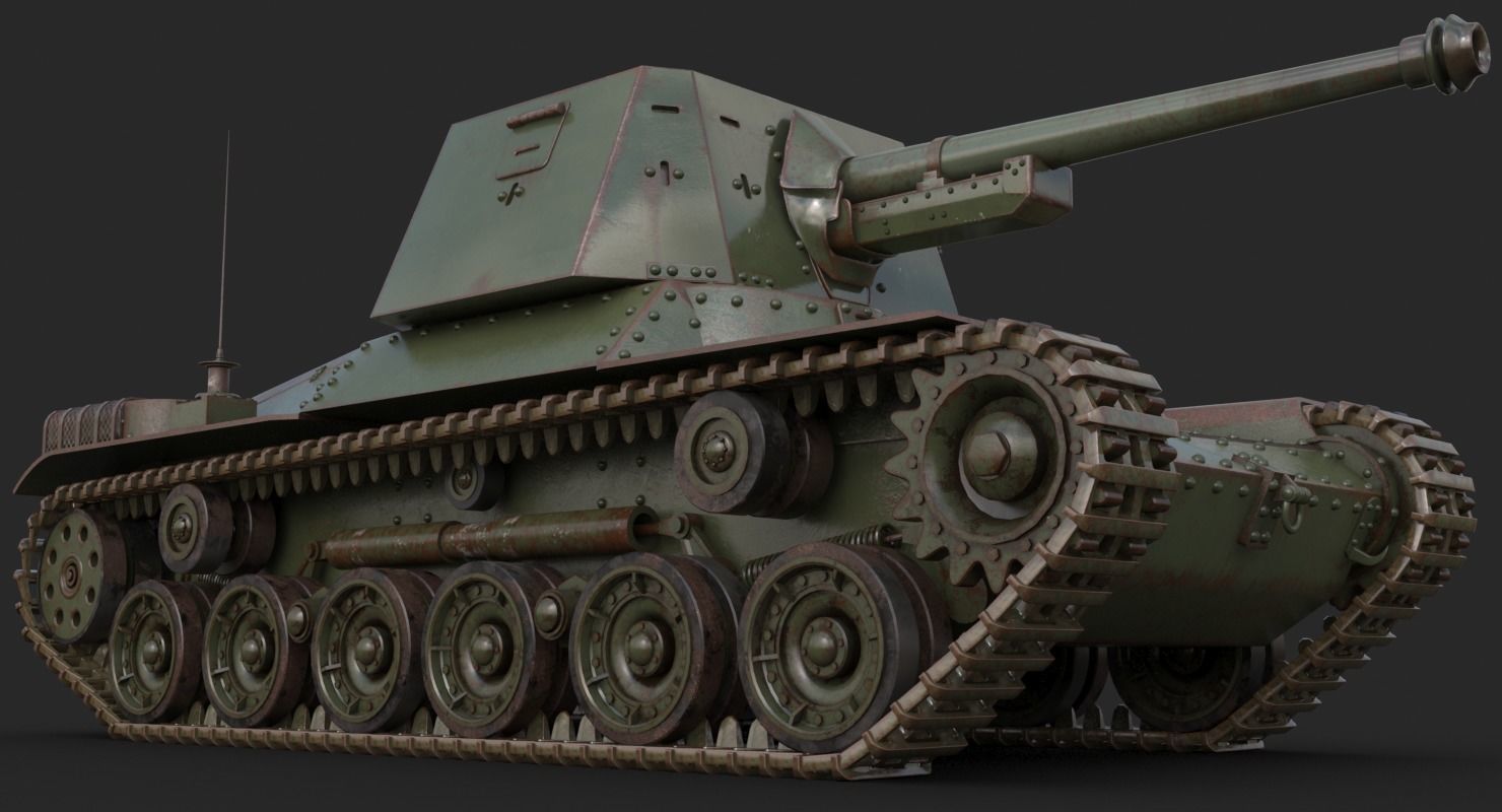 Tank Type 3 Ho Ni III Japan Mental Ray 3D model_5