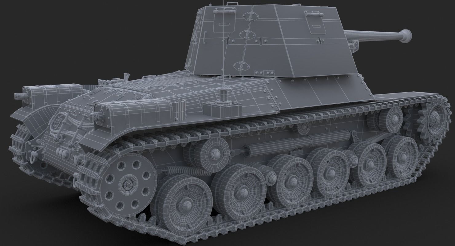 Tank Type 3 Ho Ni III Japan Mental Ray 3D model_25