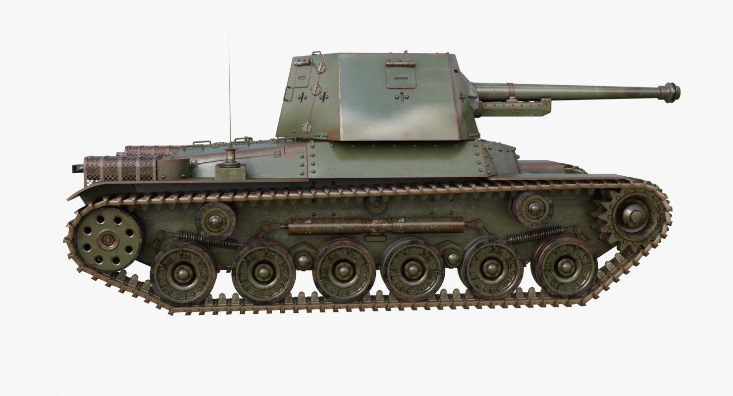 Tank Type 3 Ho Ni III Japan Mental Ray 3D model_44