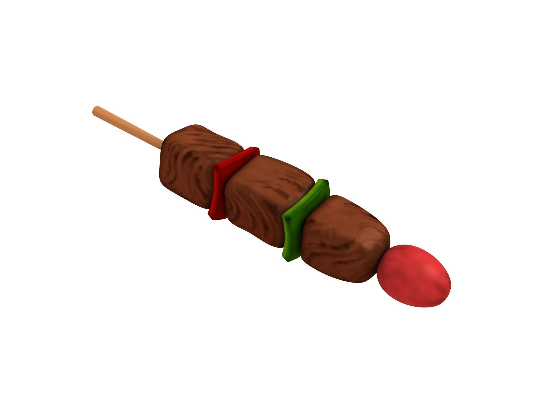BBQ Skewer  Low-poly 3D model_1
