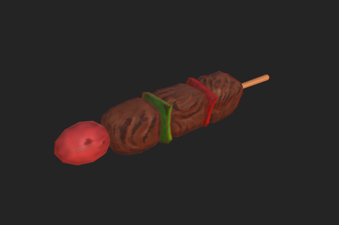 BBQ Skewer  Low-poly 3D model_16