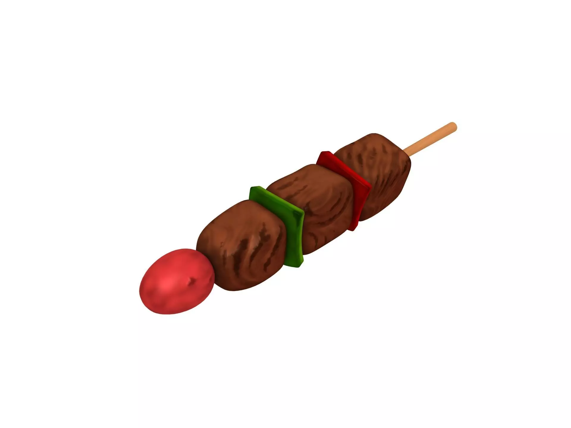 BBQ Skewer  Low-poly 3D model_0