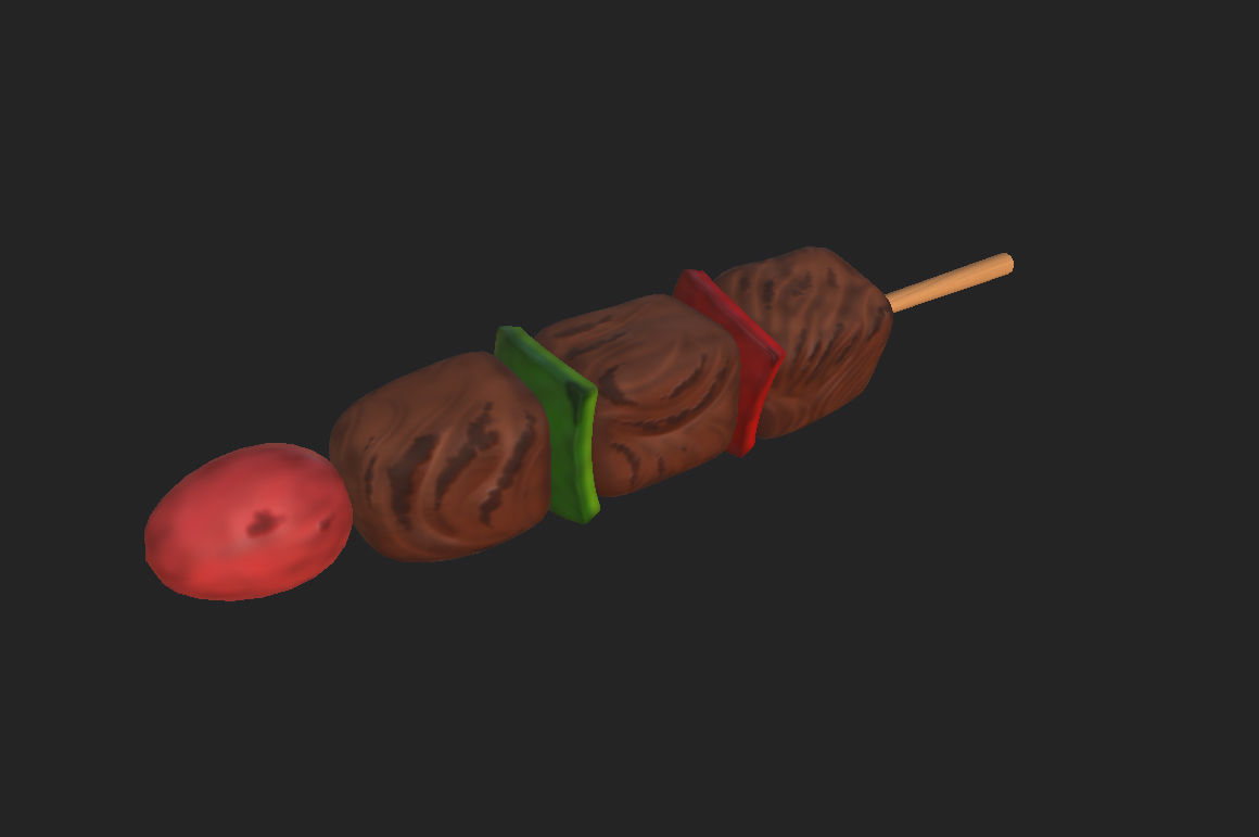 BBQ Skewer  Low-poly 3D model_19