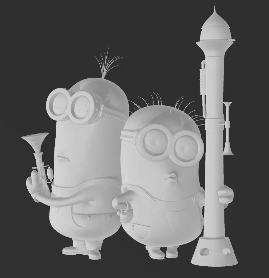 Minions  - with Rocket Launcher 3D print model_0