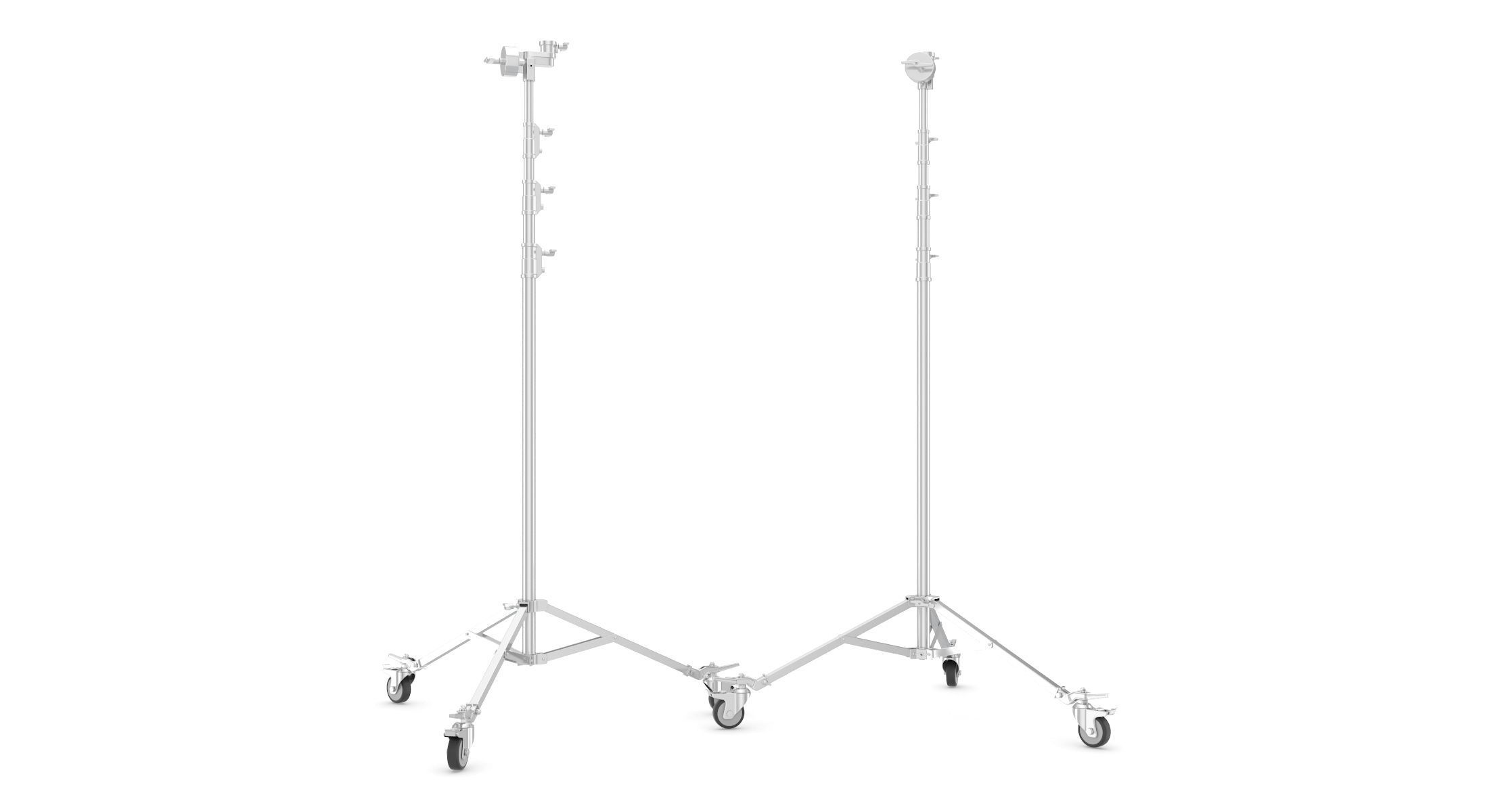 Stands - Wheels - Operating Poles Module Silver 3D model_7