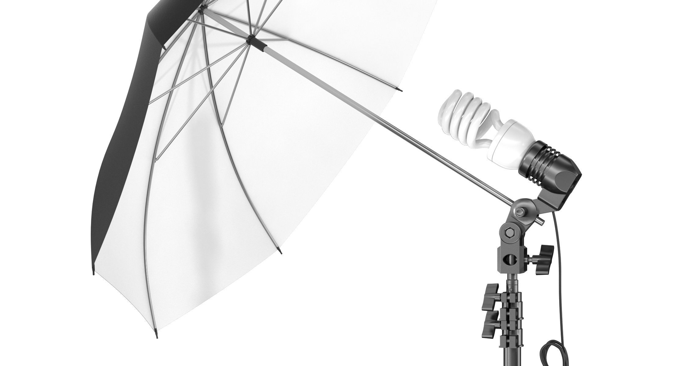 Umbrella Lighting Single Light Bulb 3D model_6