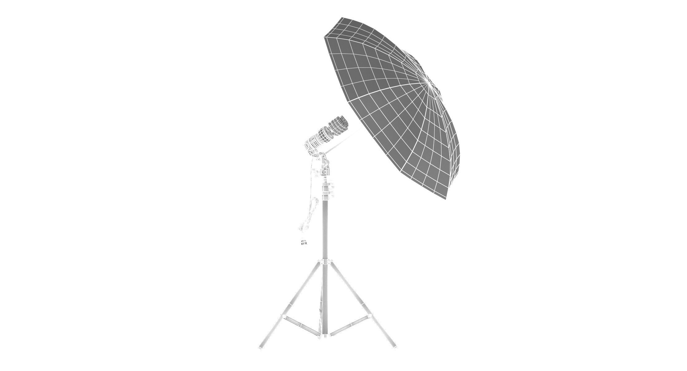 Umbrella Lighting Single Light Bulb 3D model_8