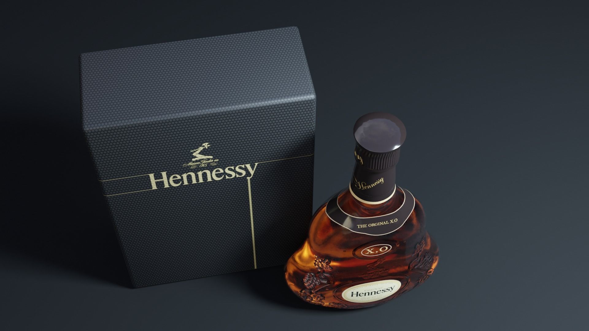 vodka bottle Low-poly 3D model_11