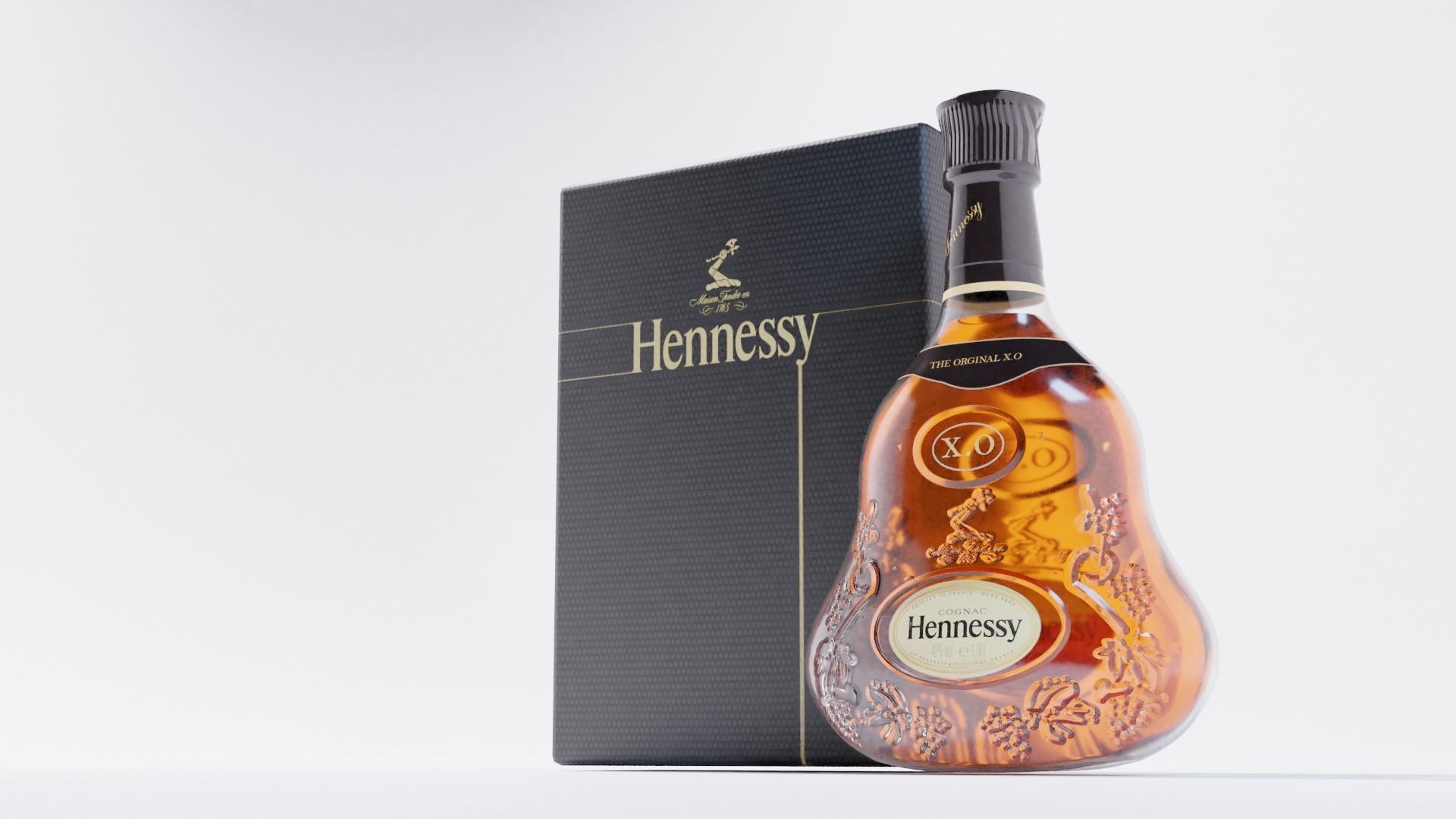 vodka bottle Low-poly 3D model_9