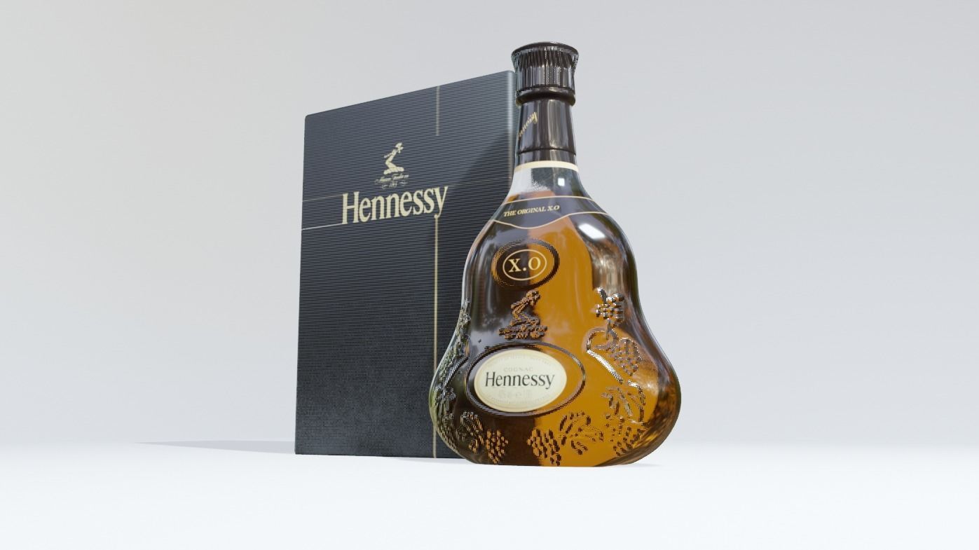 vodka bottle Low-poly 3D model_4