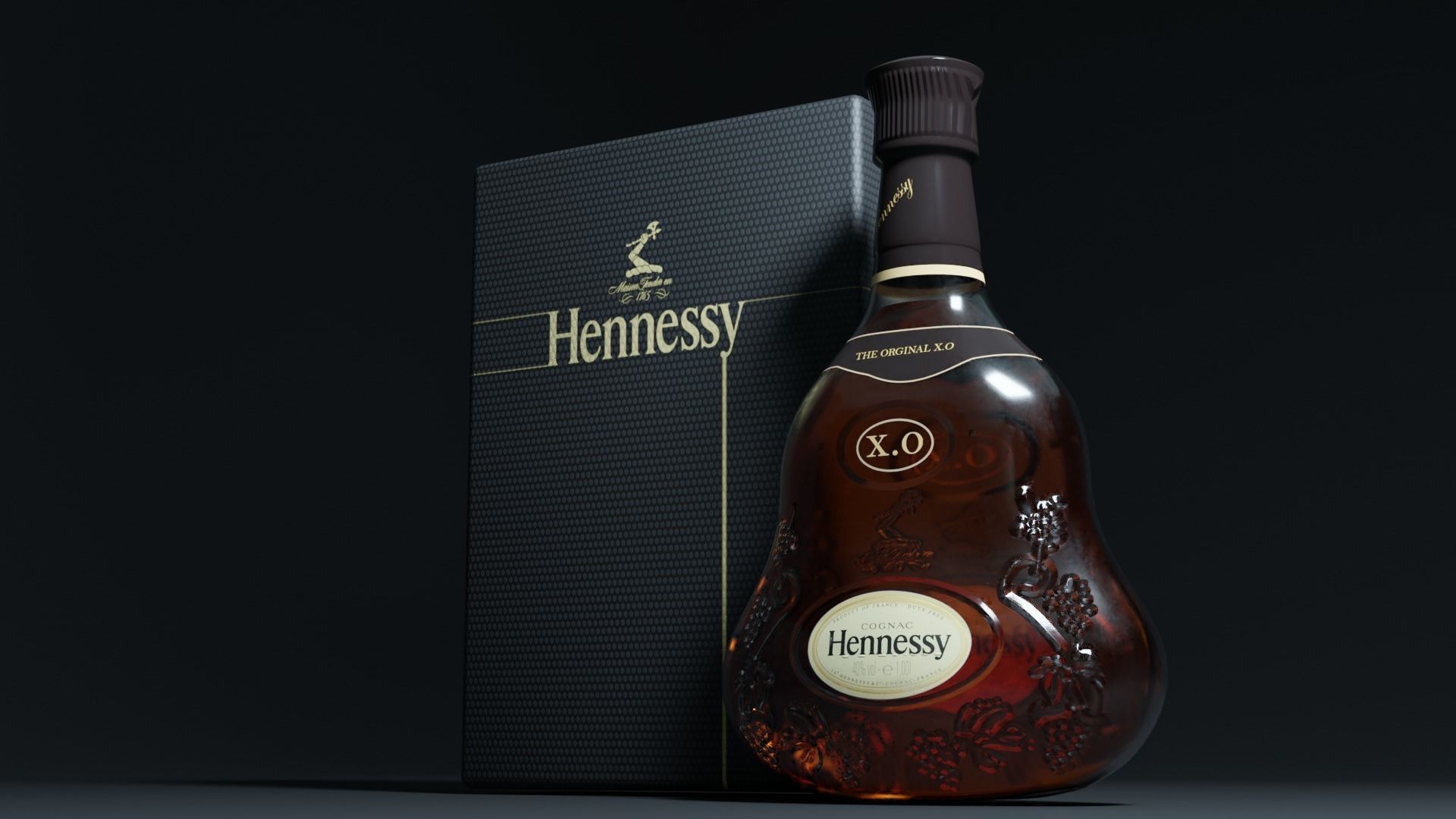 vodka bottle Low-poly 3D model_10