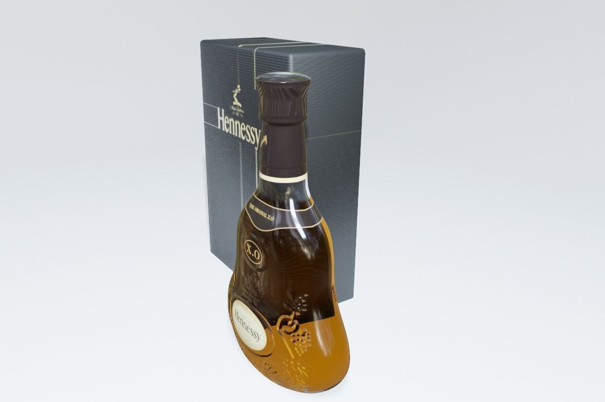 vodka bottle Low-poly 3D model_3