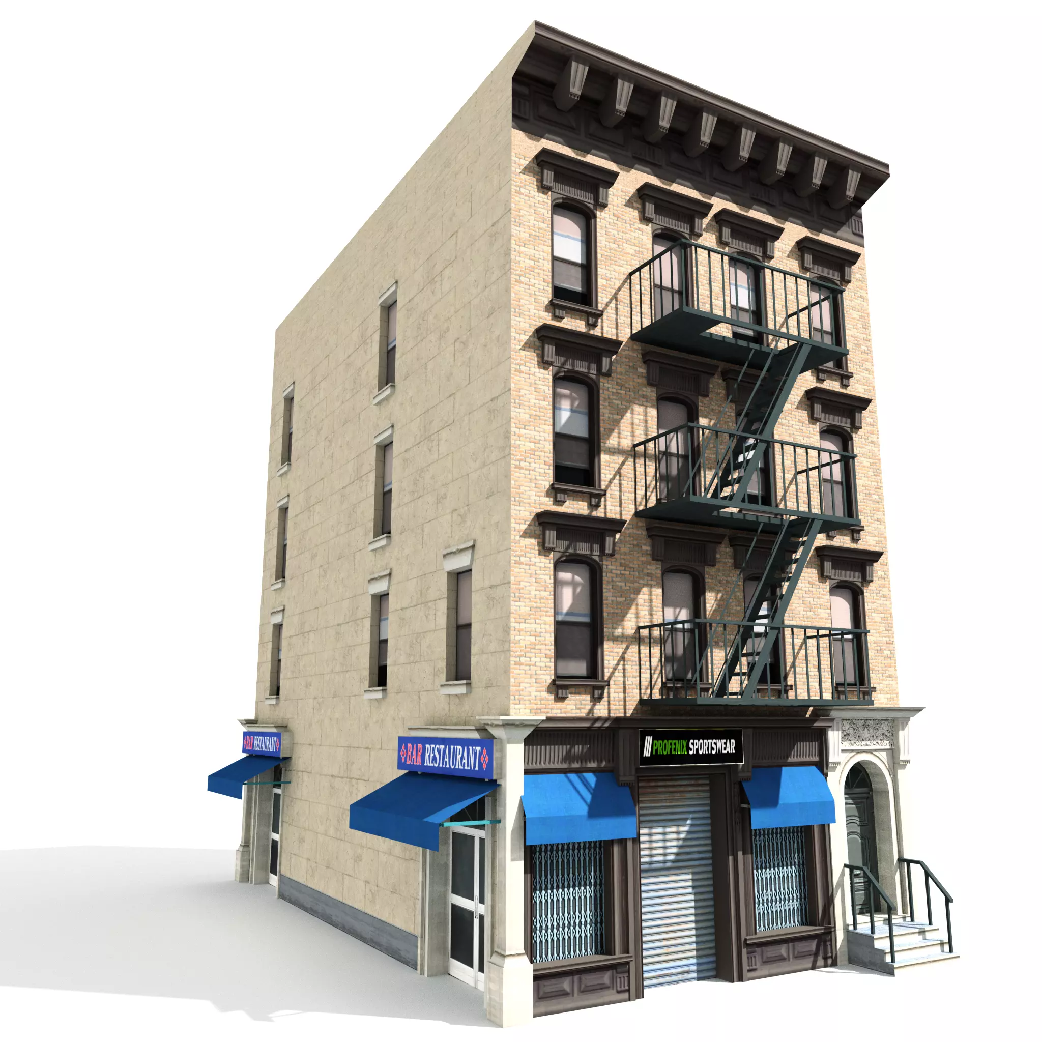 Nyc Building 05 type 1 Low-poly 3D model_0