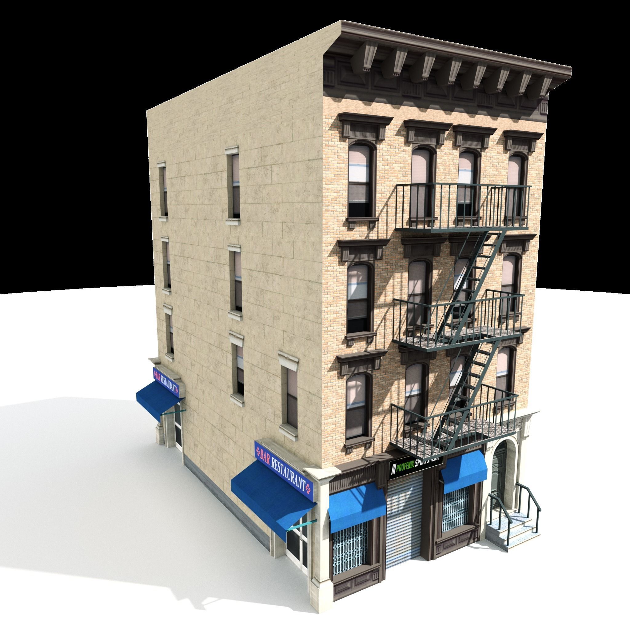 Nyc Building 05 type 1 Low-poly 3D model_1