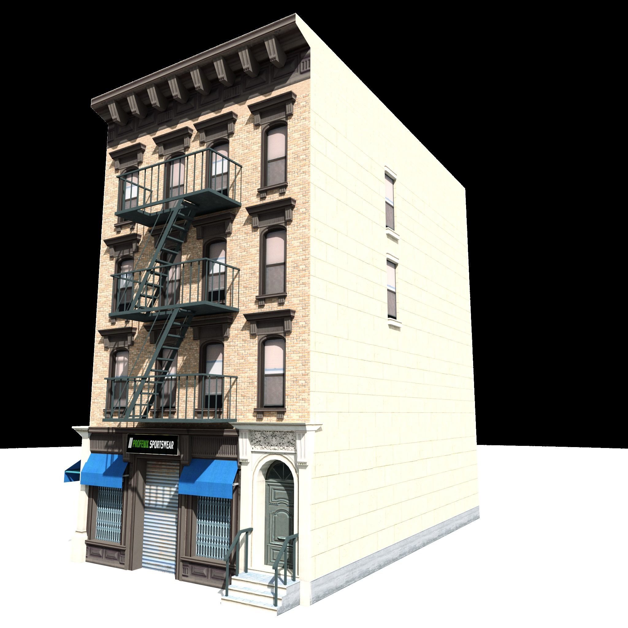 Nyc Building 05 type 1 Low-poly 3D model_4