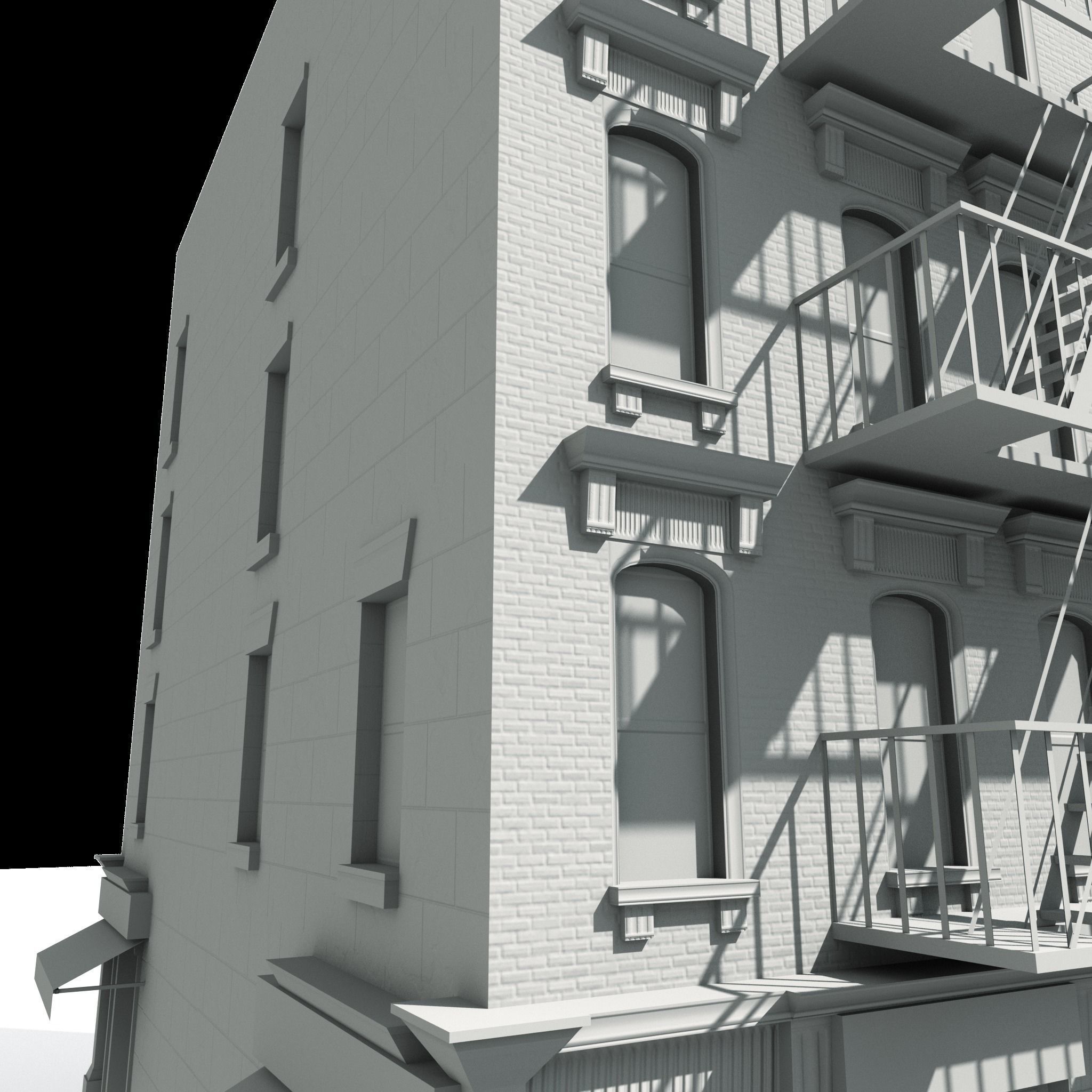 Nyc Building 05 type 1 Low-poly 3D model_8