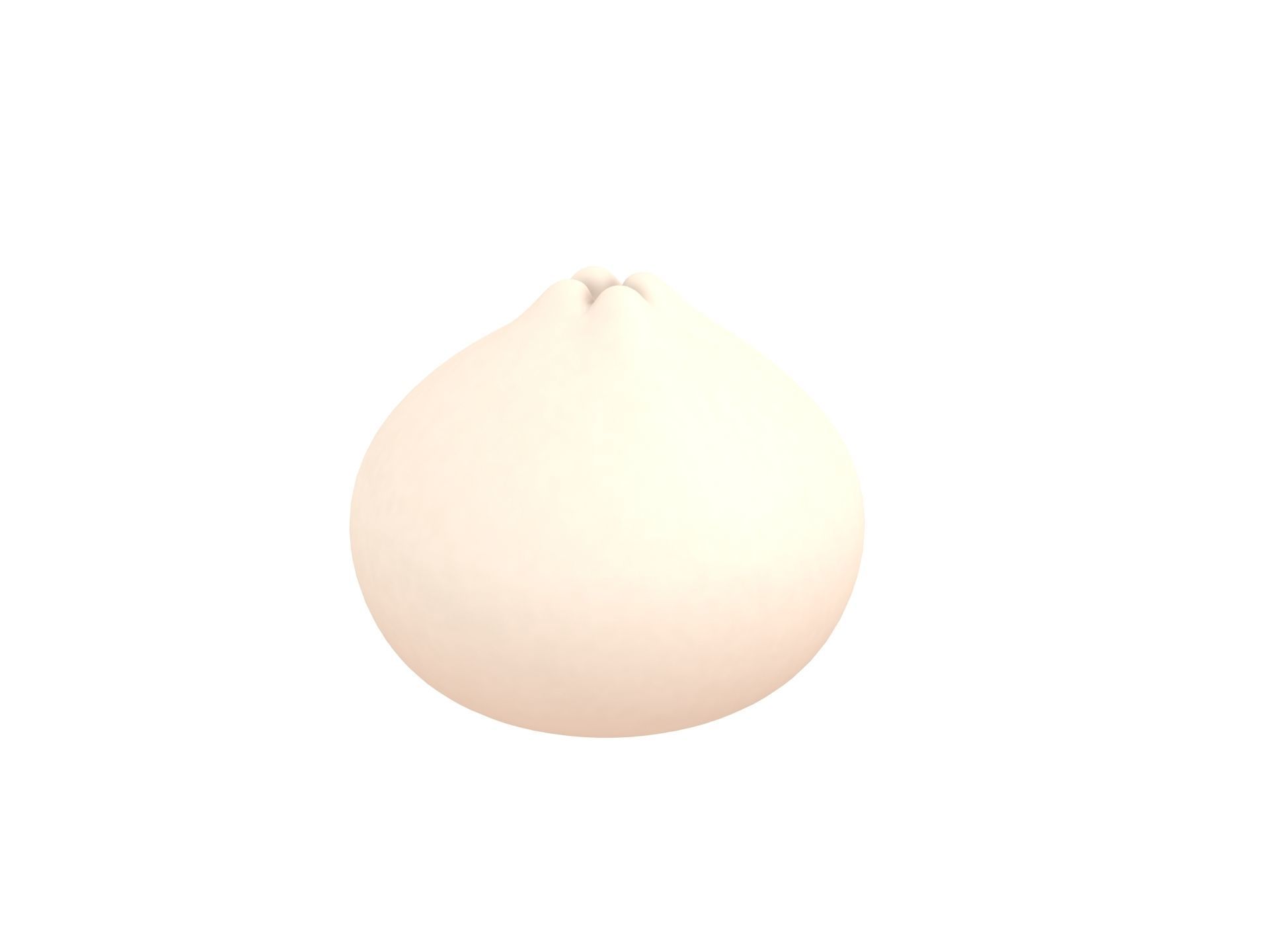 Steamed Buns Low-poly 3D model_1