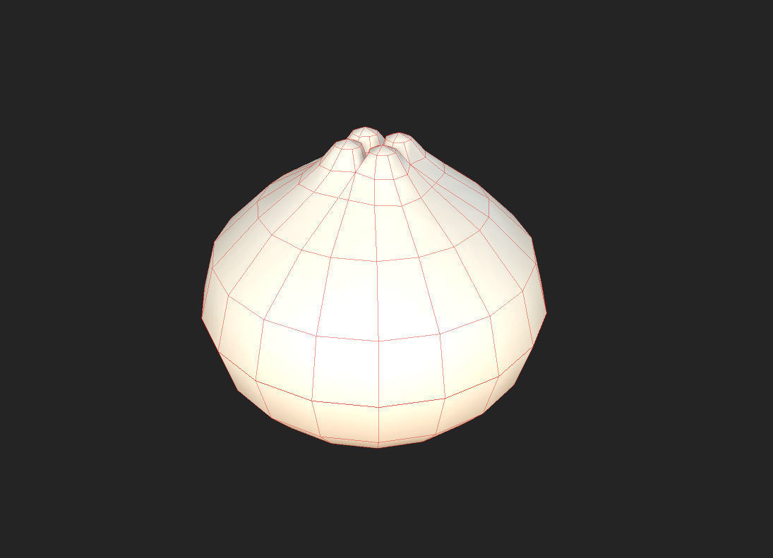 Steamed Buns Low-poly 3D model_16