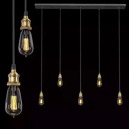 FACTORY FILAMENT BARE BULB RECTANGULAR PENDANT