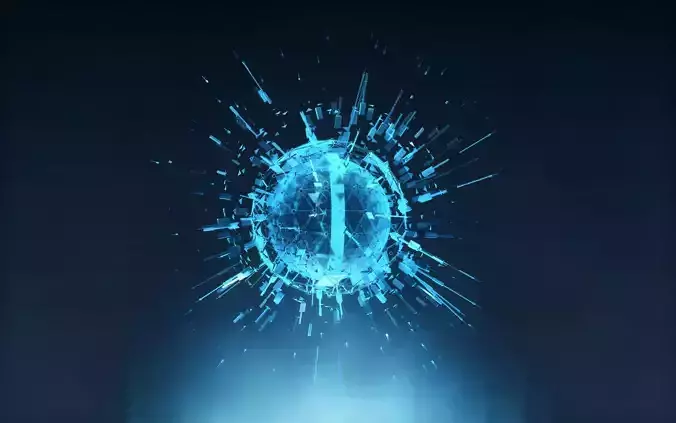 Digital Hologram Low-poly 3D model