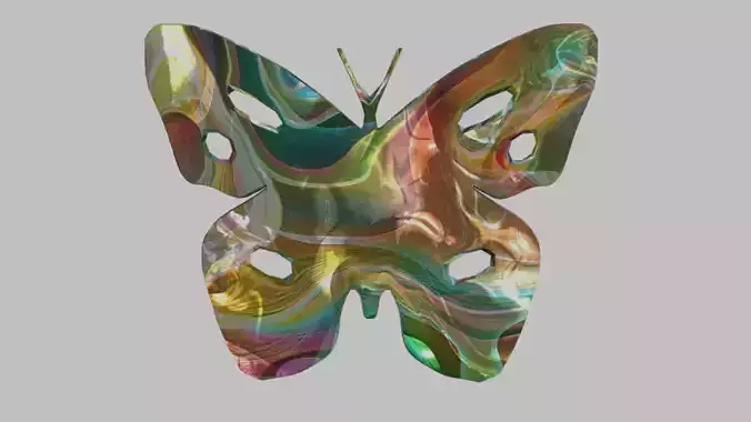 Low Poly Butterfly Silhouette Decorative Object Low-poly 3D model