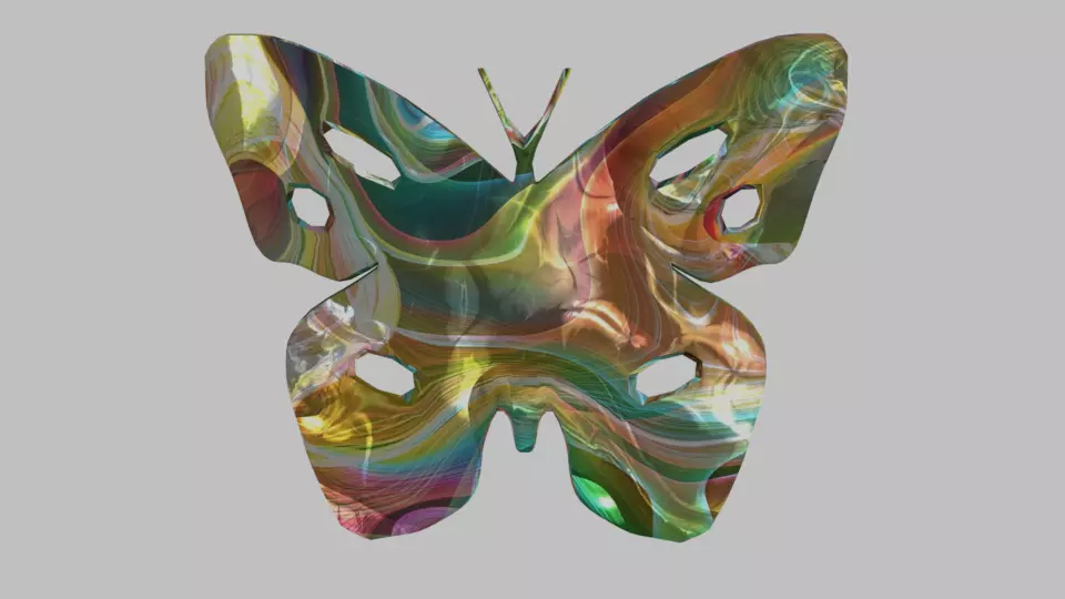 Low Poly Butterfly Silhouette Decorative Object Low-poly 3D model