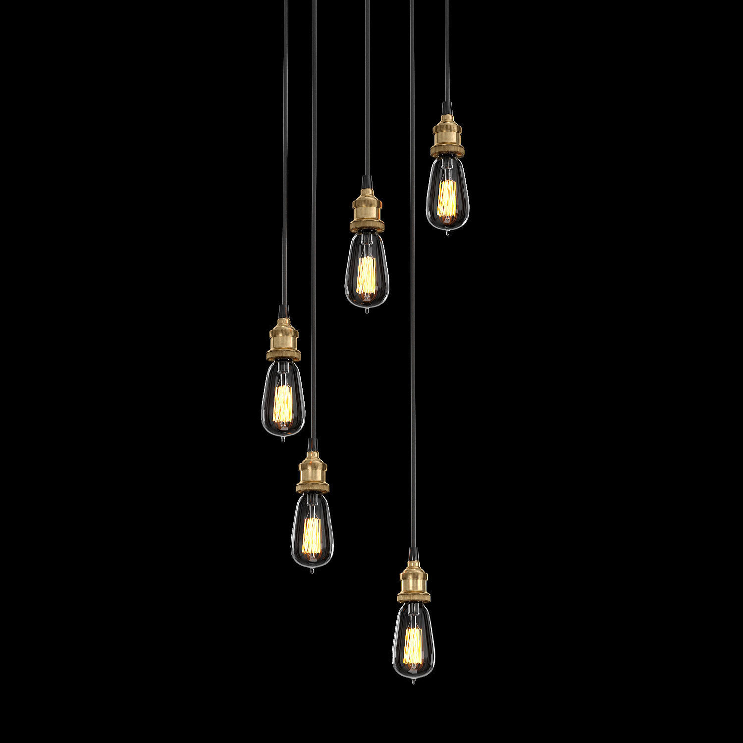 FACTORY FILAMENT BARE BULB ROUND PENDANT 3D model_2