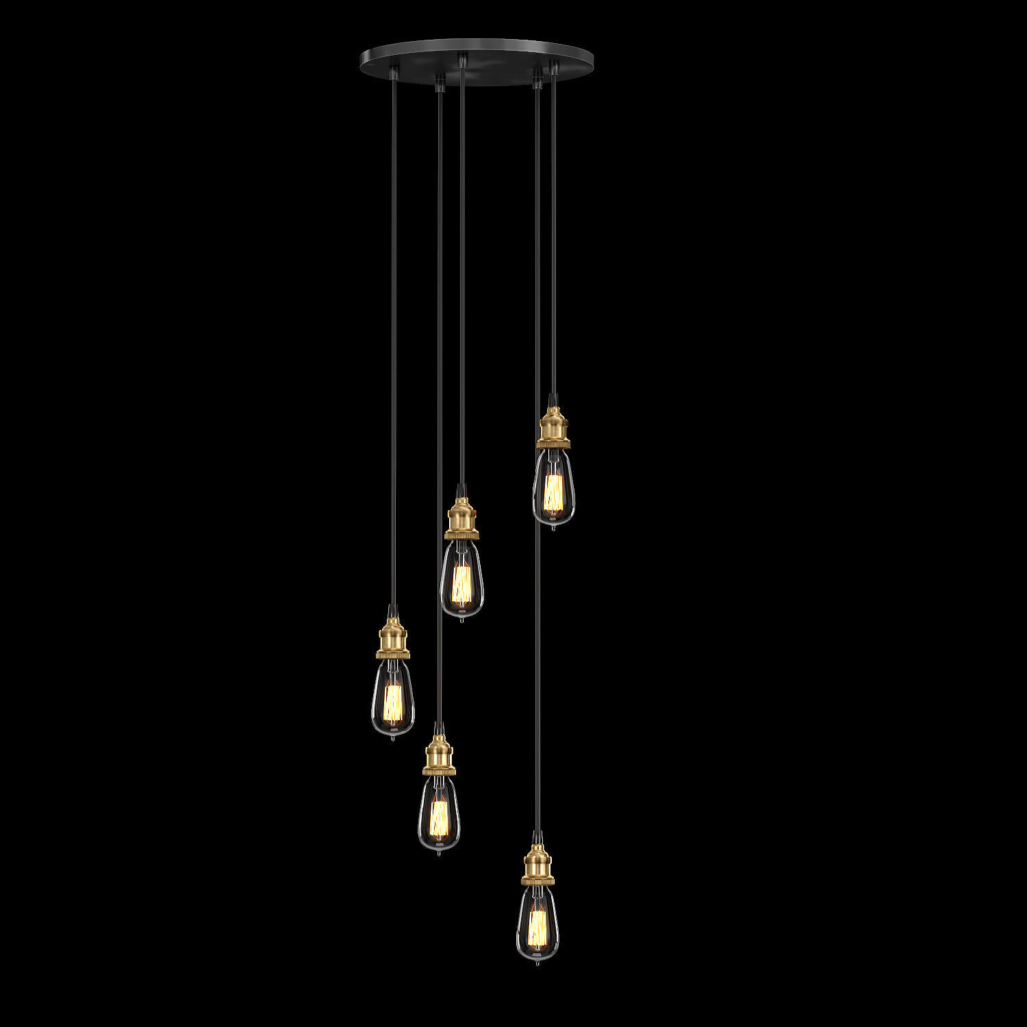 FACTORY FILAMENT BARE BULB ROUND PENDANT 3D model_3