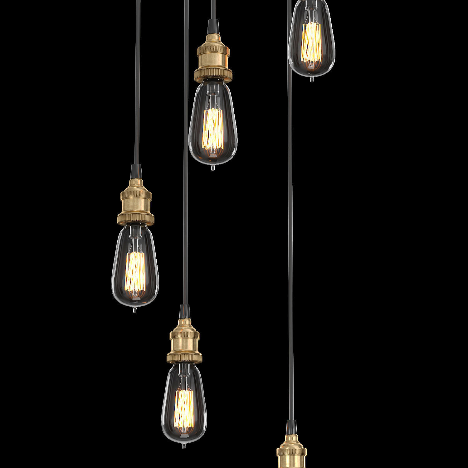 FACTORY FILAMENT BARE BULB ROUND PENDANT 3D model_1