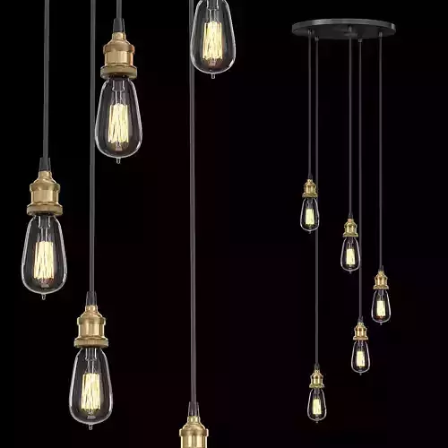 FACTORY FILAMENT BARE BULB ROUND PENDANT