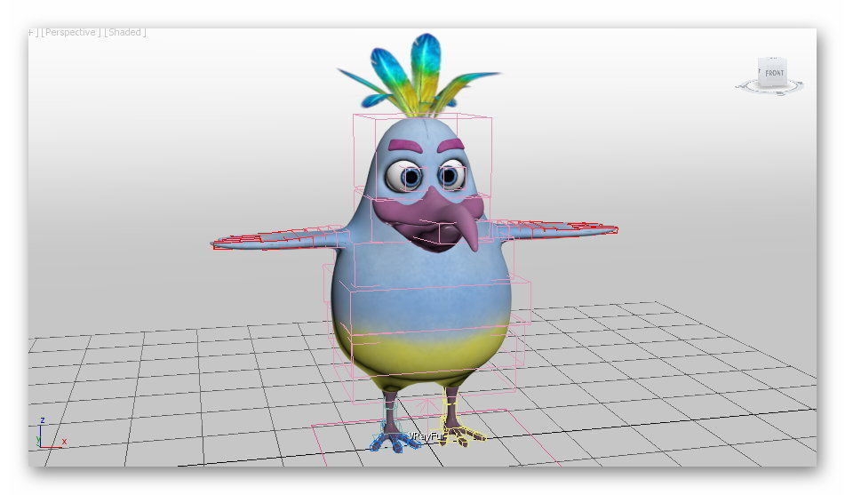 cartoon bird Low-poly 3D model_10